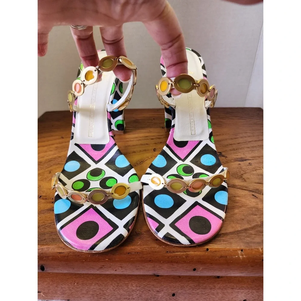 giuseppe zanotti For Vicini NEW SZ 8 Handpainted Embellished Sandals